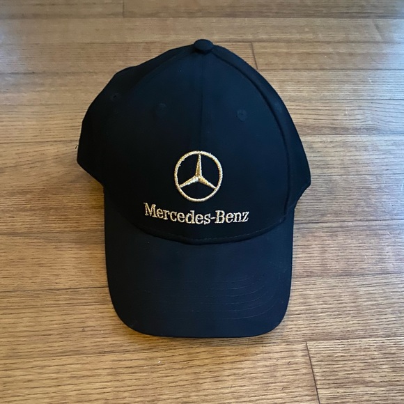 Mercedes-Benz car baseball hat cap adjustable strap Black & Gold Logo unisex - Picture 1 of 4